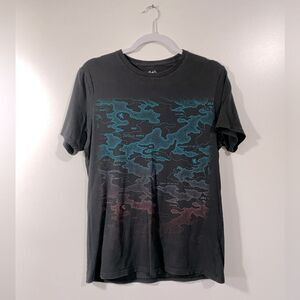 Vintage Tee Express Map Design Black T-shirt size medium Graphic Tee t-shirt